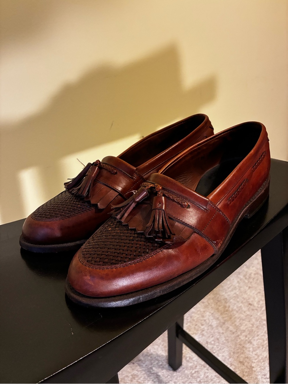 Vintage Men's Allen Edmonds Brown Leather Tassel Loafers